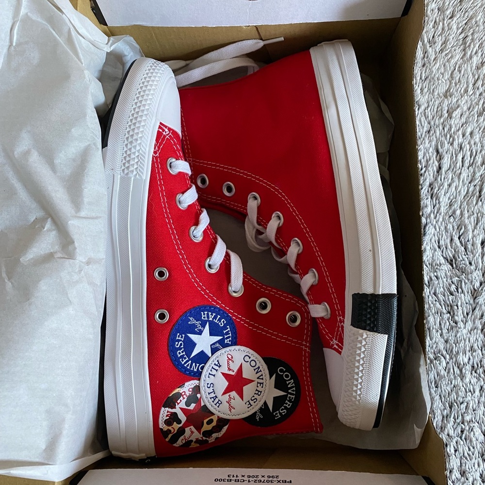 converse university red logo play high tops